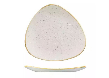 Churchill Stonecast Triangular Plate Barley White 311mm 6/Ctn
