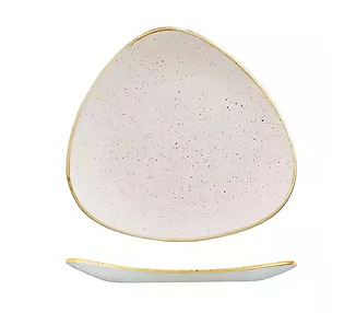 Churchill Stonecast Triangular Plate Barley White 260mm 12/Ctn