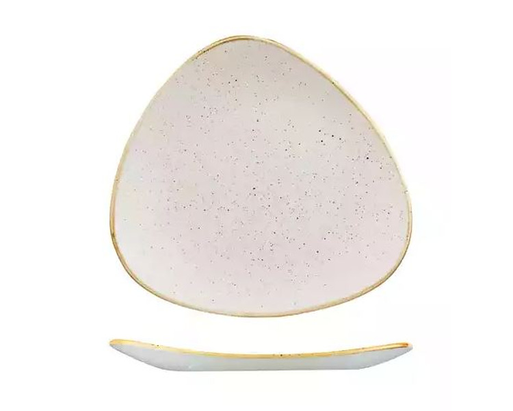 Churchill Stonecast Triangular Plate Barley White 260mm 12/Ctn