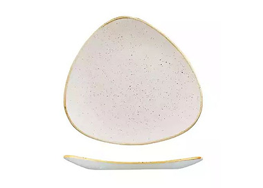 Churchill Stonecast Triangular Plate Barley White 260mm 12/Ctn