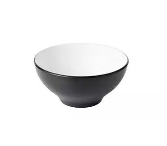 Cou Cou Melamine Noodle Bowl White & Black 190mm 9/Ctn