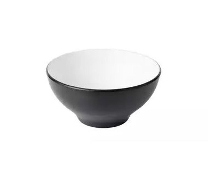 Cou Cou Melamine Noodle Bowl White & Black 190mm 9/Ctn