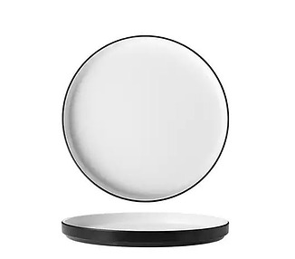 Cou Cou Melamine Stackable Plate White & Black 270mm 12/Ctn