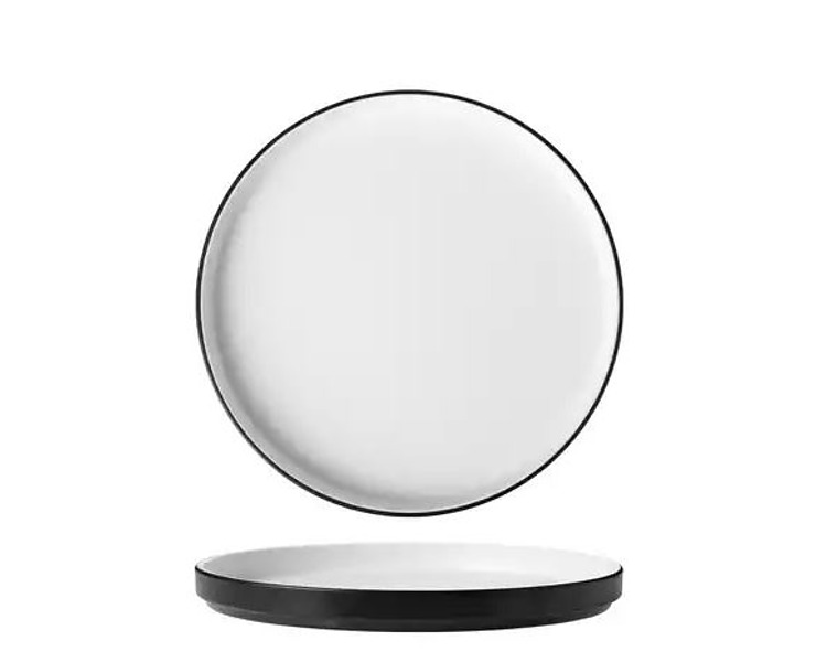 Cou Cou Melamine Stackable Plate White & Black 270mm 12/Ctn