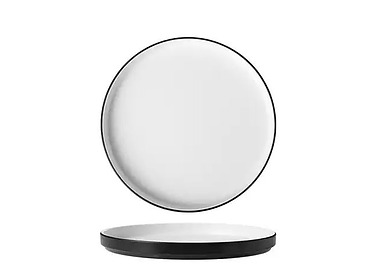 Cou Cou Melamine Stackable Plate White & Black 270mm 12/Ctn