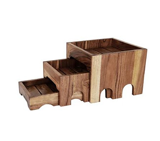 Chef Inox Serve Acacia 3-Tier Nesting Buffet Riser Set