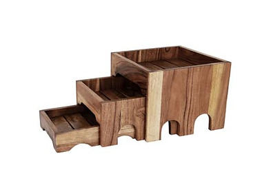 Chef Inox Serve Acacia 3-Tier Nesting Buffet Riser Set