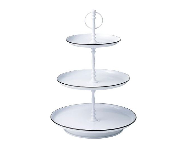 Coney Island Galvanised Tea Stand 3 Tier White 24/Ctn