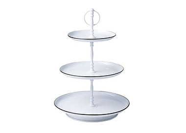Coney Island Galvanised Tea Stand 3 Tier White 24/Ctn