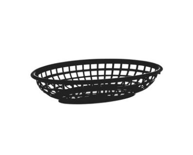 Coney Island Plastic Oval Basket Black 240 x 150 x 50mm 12/36