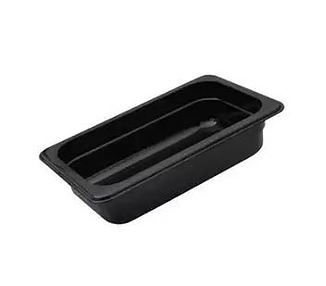 Food Pan Polycarb Black 1/3 x 100mm 12/Ctn