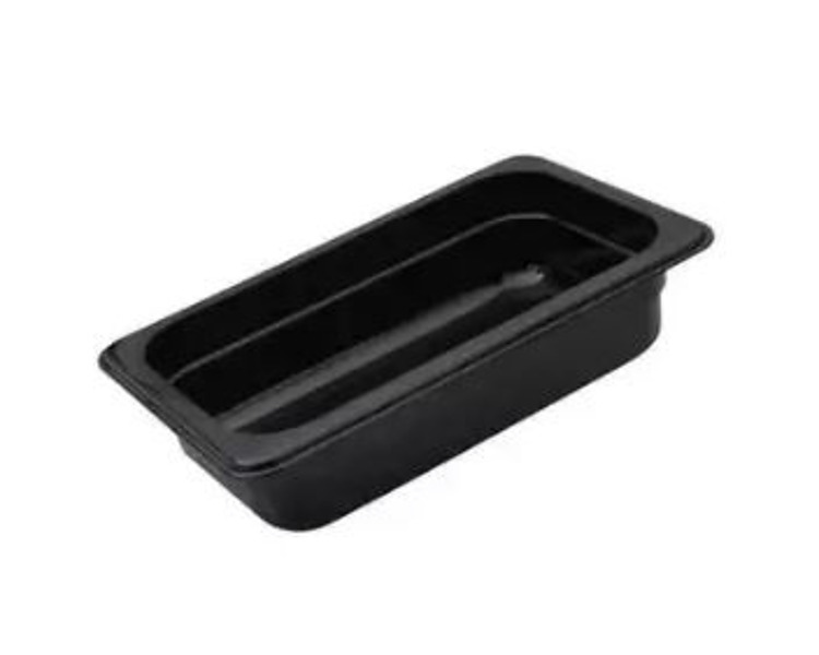 Food Pan Polycarb Black 1/3 x 100mm 12/Ctn