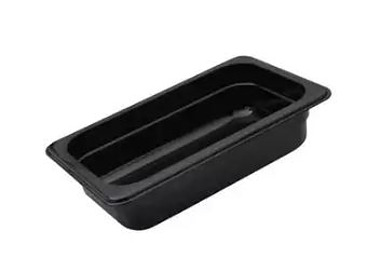Food Pan Polycarb Black 1/3 x 100mm 12/Ctn