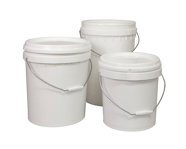 White Round Pail With Lid 10L