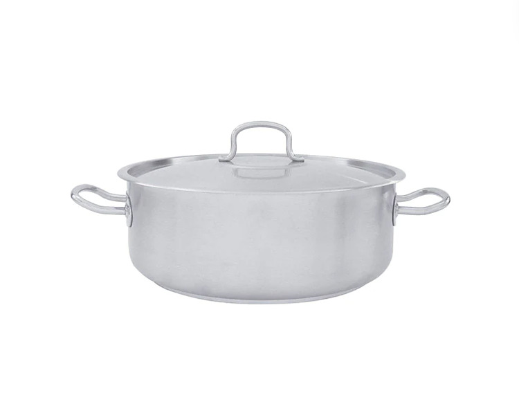 Stainless Steel Pujadas Casserole With Cover 350 x 140mm 13.6Ltr