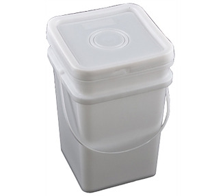 White Square Pail With Lid 20Ltr